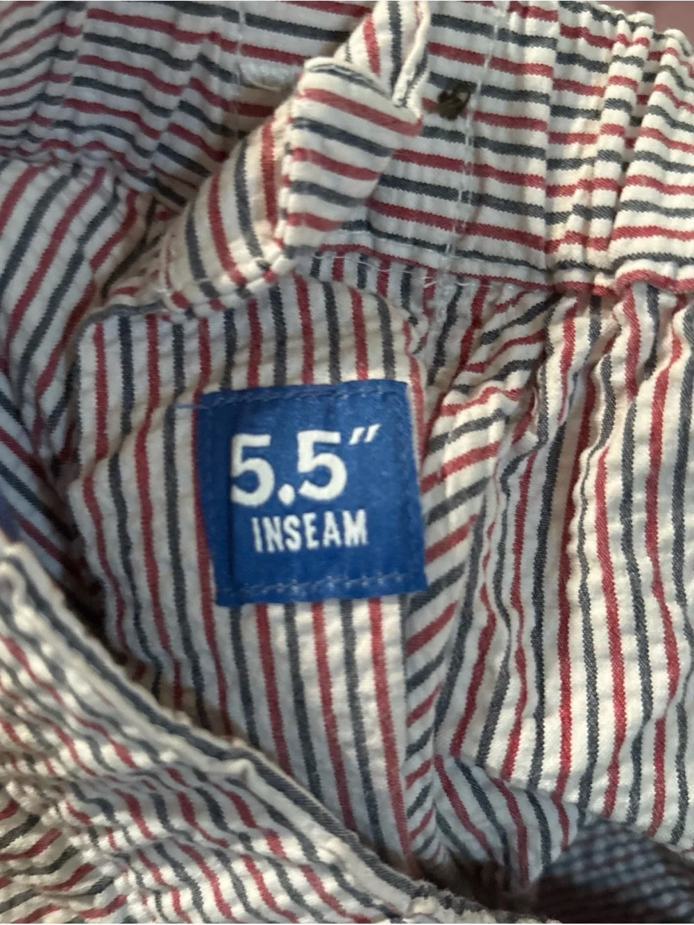 Chubbies The 508’s Seersucker Stretch Shorts Size XL Red/Blue Stripe Preppy